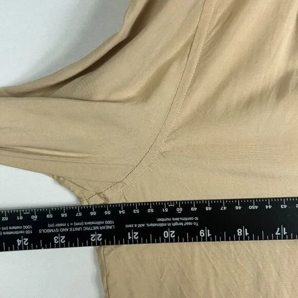 LRL Ralph Lauren ladies Lace up Blouse Large brown capsule career button front - Picture 9 of 11